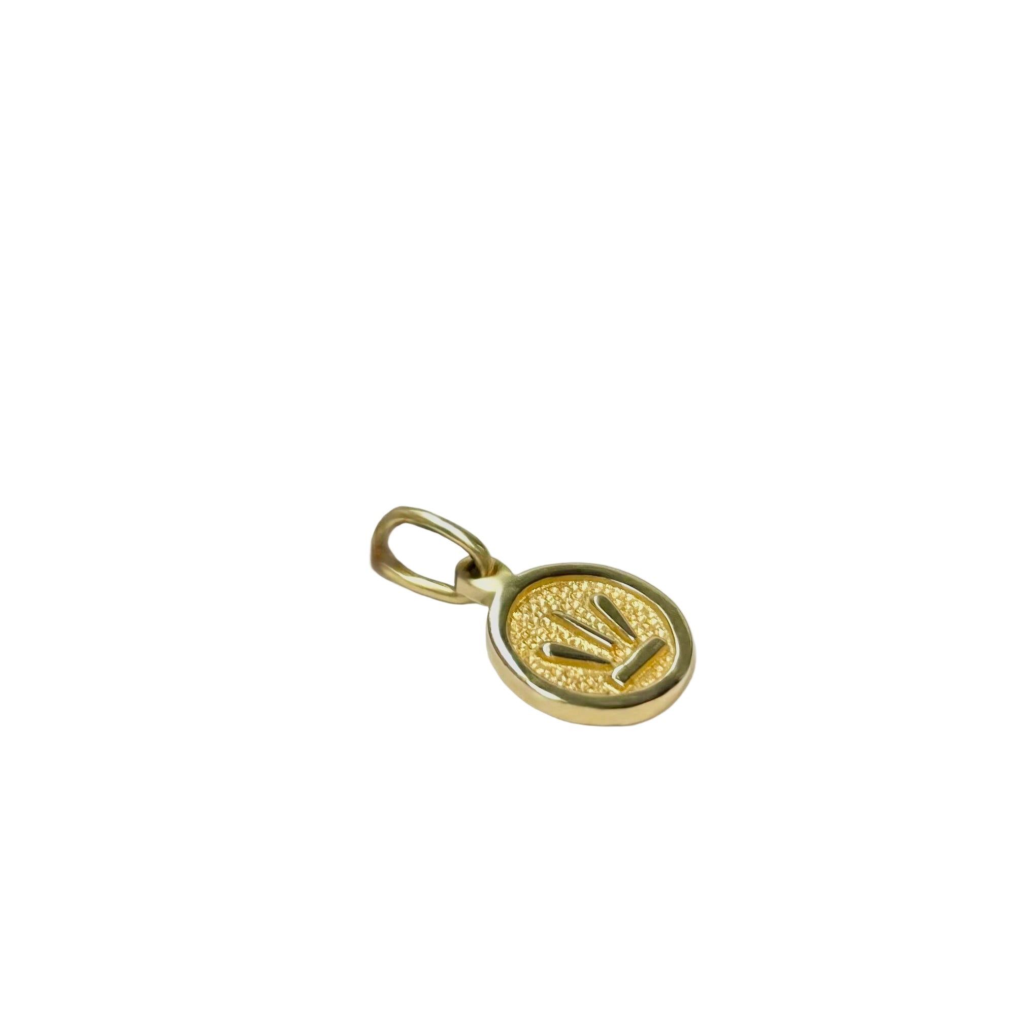 Small Medal Charm in 9K Yellow Gold