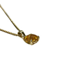 Citrine and Diamond Pendant in 9K Yellow Gold