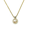 Akoya Pearl and Diamond Necklace in 9K Yellow Gold