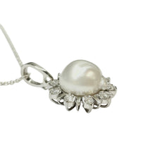 South Sea Pearl and Diamond Enhancer Pendant in 18K White Gold