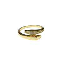 Diamonds On One Side Geometric Wrap Ring in 18K Yellow Gold