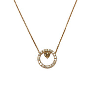 Chocolate Diamond and White Diamonds Single Halo Necklace in 9K Rose Gold