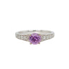 Pinkish- Violet Sapphire and Diamond Ring in 18K White Gold