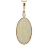 Handmade Australian Opal and Diamond Pendant in 18K Yellow Gold