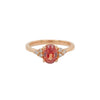 Padparadscha Sapphire and Diamond Side- Stone Ring in 14K Rose Gold