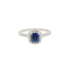 Blue Spinel and Diamond Classic Cluster Ring in 18K White Gold
