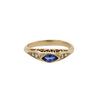 Blue Sapphire and Diamond Filagree Style Ring in 9K Yellow Gold