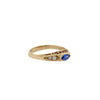 Blue Sapphire and Diamond Filagree Style Ring in 9K Yellow Gold