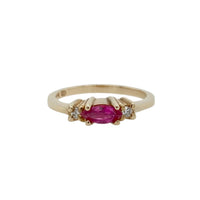 Ruby and Diamond Trilogy in 9K Yellow Gold