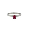 Solitaire Ruby Ring in Platinum