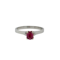 Solitaire Ruby Ring in Platinum