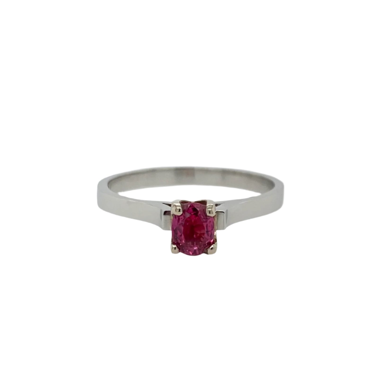 Solitaire Ruby Ring in Platinum