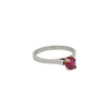 Solitaire Ruby Ring in Platinum