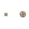 Diamond Stud and Jacket Interchangable Earrings in 18K Yellow Gold
