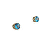 Blue Topaz Stud Earrings in 9K Yellow Gold