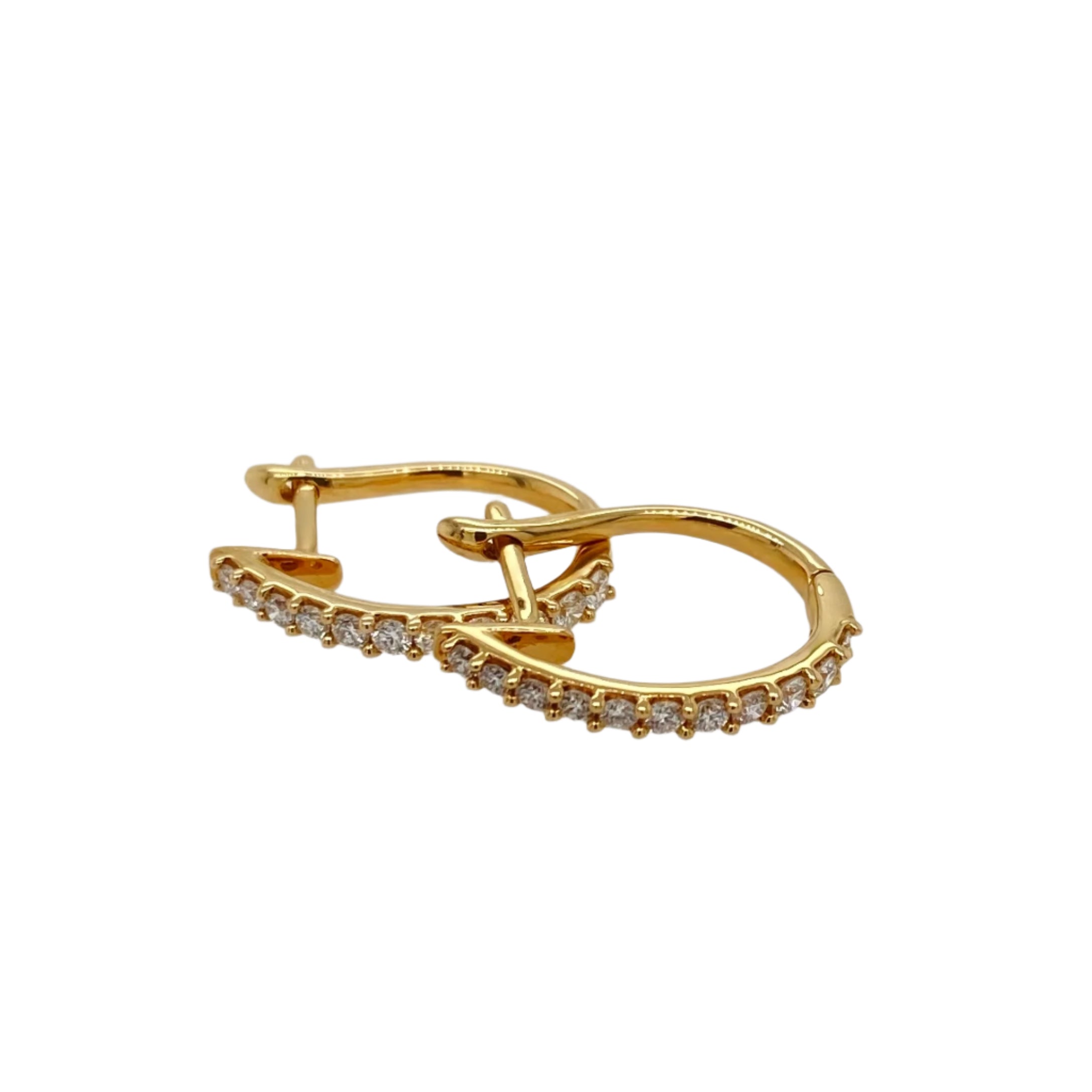 Diamond Huggies Earrings in 18K Yellow Gold