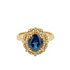 Australian, Inverell Sapphire and Diamond Cluster Ring in 18K Yellow Gold
