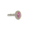 Pink Sapphire and Diamond Cluster Ring in 18K White Gold