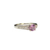 Pinkish- Violet Sapphire and Diamond Ring in 18K White Gold