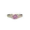 Pinkish- Violet Sapphire and Diamond Ring in 18K White Gold