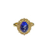 Tanzanite Diamond Cluster Ring in 18K Yellow Gold