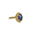 Tanzanite Diamond Cluster Ring in 18K Yellow Gold