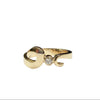 Diamond Alternated Double Flows Designed Ring in 14K Yellow Gold