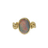 Australian Lightening Ridge Opal and Diamonds Artistic Ring in 14K Yellow Gold