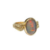 Australian Lightening Ridge Opal and Diamonds Artistic Ring in 14K Yellow Gold