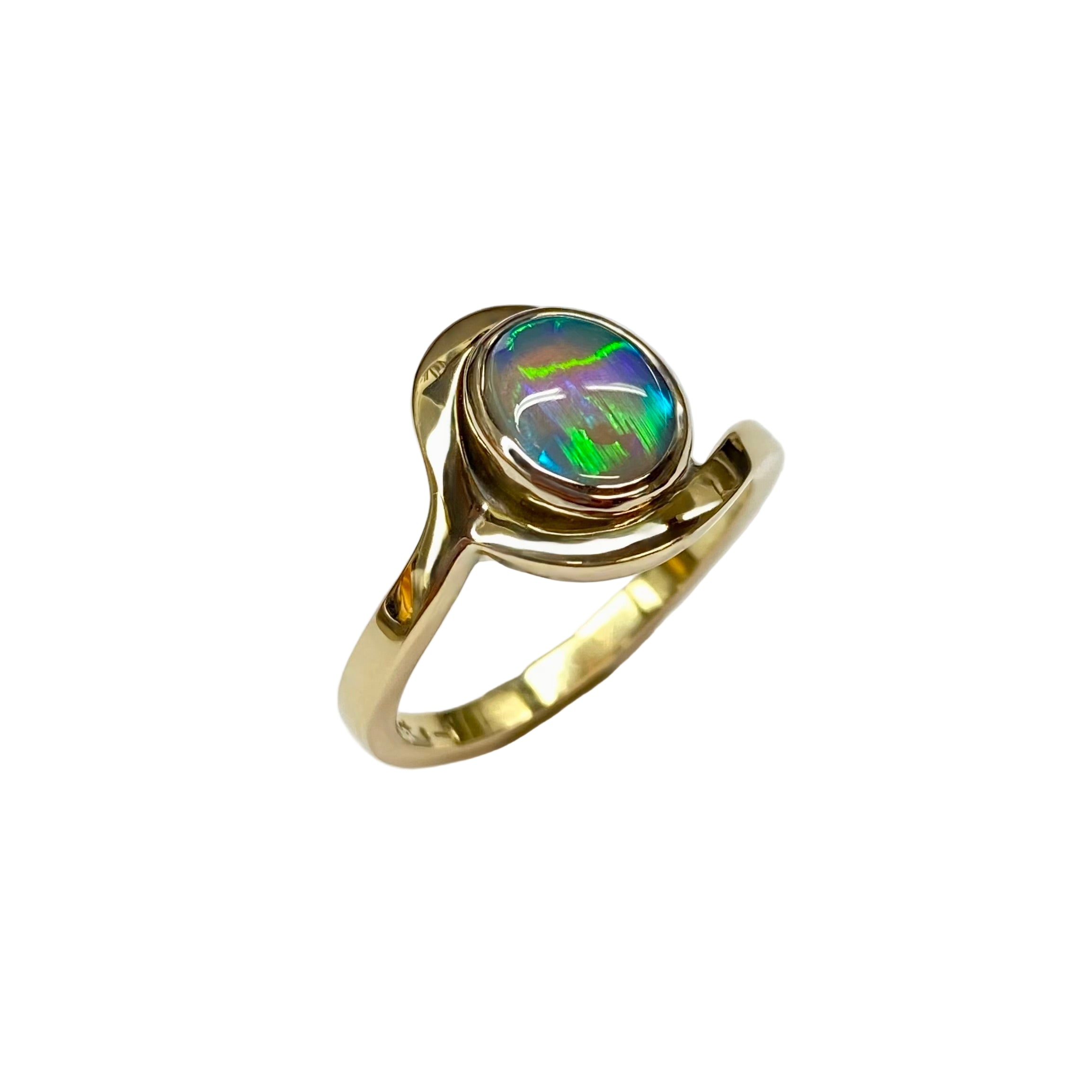 Crystal Opal Ring in 14K Yellow Gold