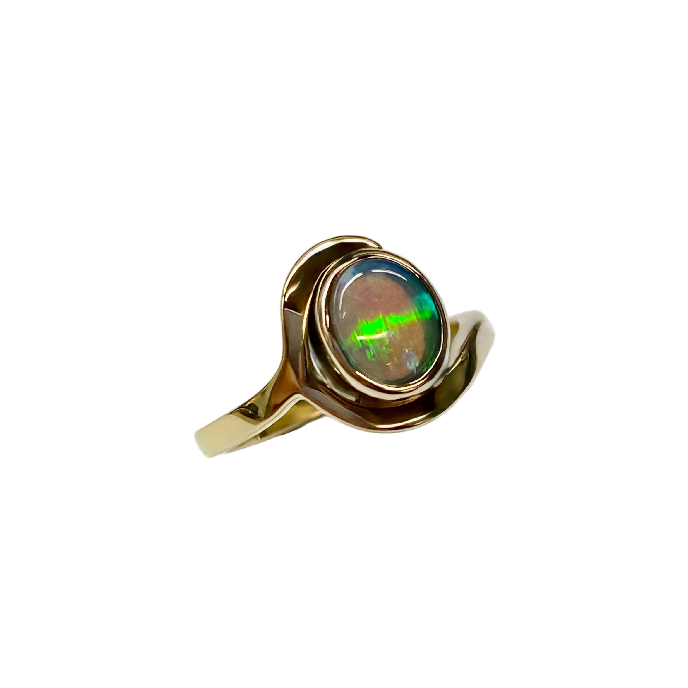 Crystal Opal Ring in 14K Yellow Gold