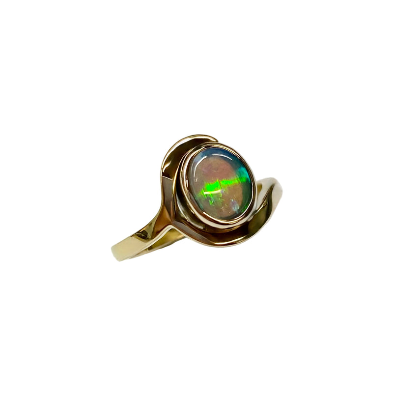 Crystal Opal Ring in 14K Yellow Gold