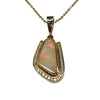 Australian Opal and Diamond Pendant in 9K Yellow and Rose Gold