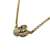 Handmade Australian Lightening Ridge Opal and Diamond Necklace in 9K and 14K Yellow Gold