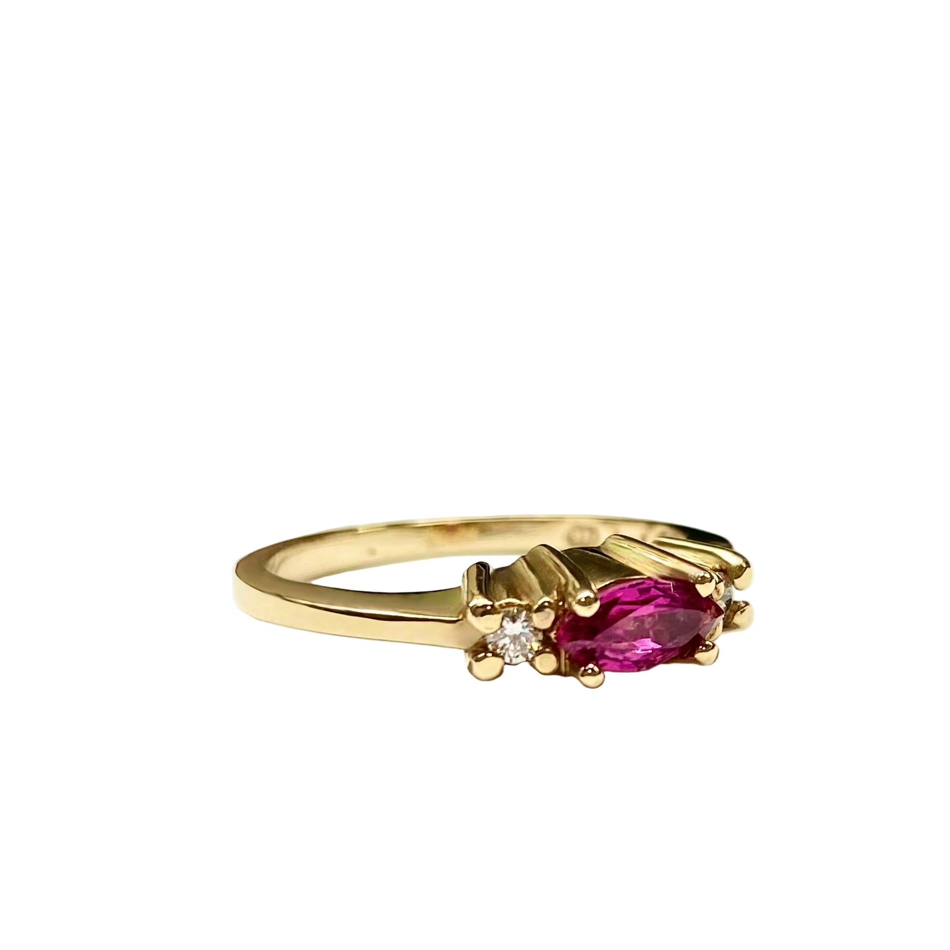 Ruby and Diamonds Trilogy in 9K Yellow Gold