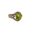 Peridot and Diamond Cluster Designed Ring in 9K Yellow Gold