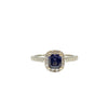 Blue Spinel and Diamond Classic Cluster Ring in 18K White Gold