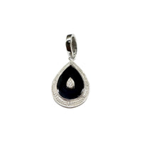 Onyx and Diamond Enhancer Pendant in 9K White Gold