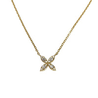 Flower- Style Diamond Necklace in 18K Yellow Gold