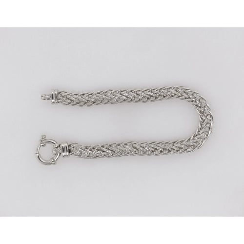 Fancy Fish Bone Silver Bracelet