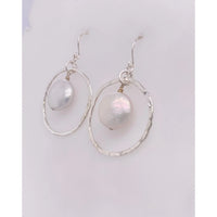 Pearl Earrings With Circle Setting