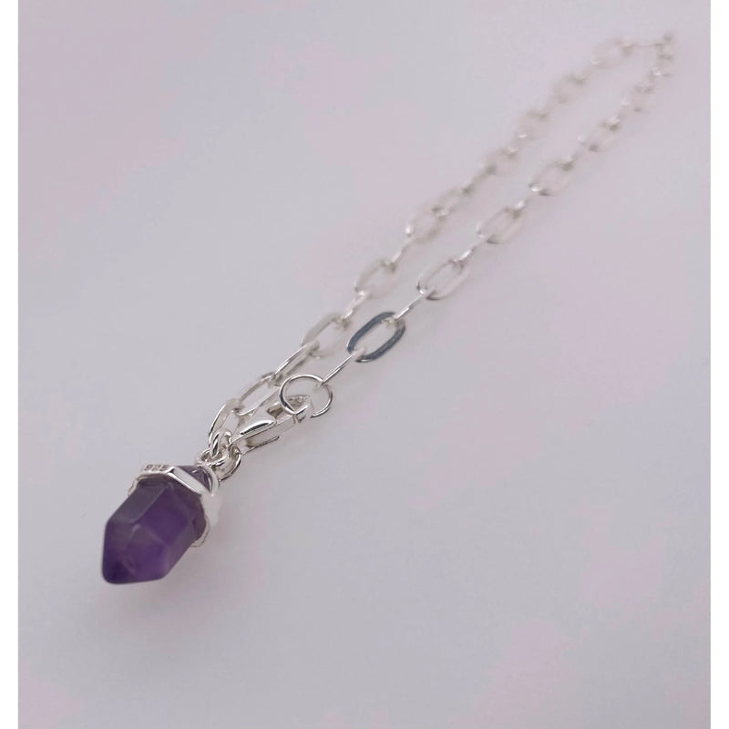 Silver Chain Bracelet With Pointed Stone