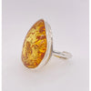 Silver Amber Ring