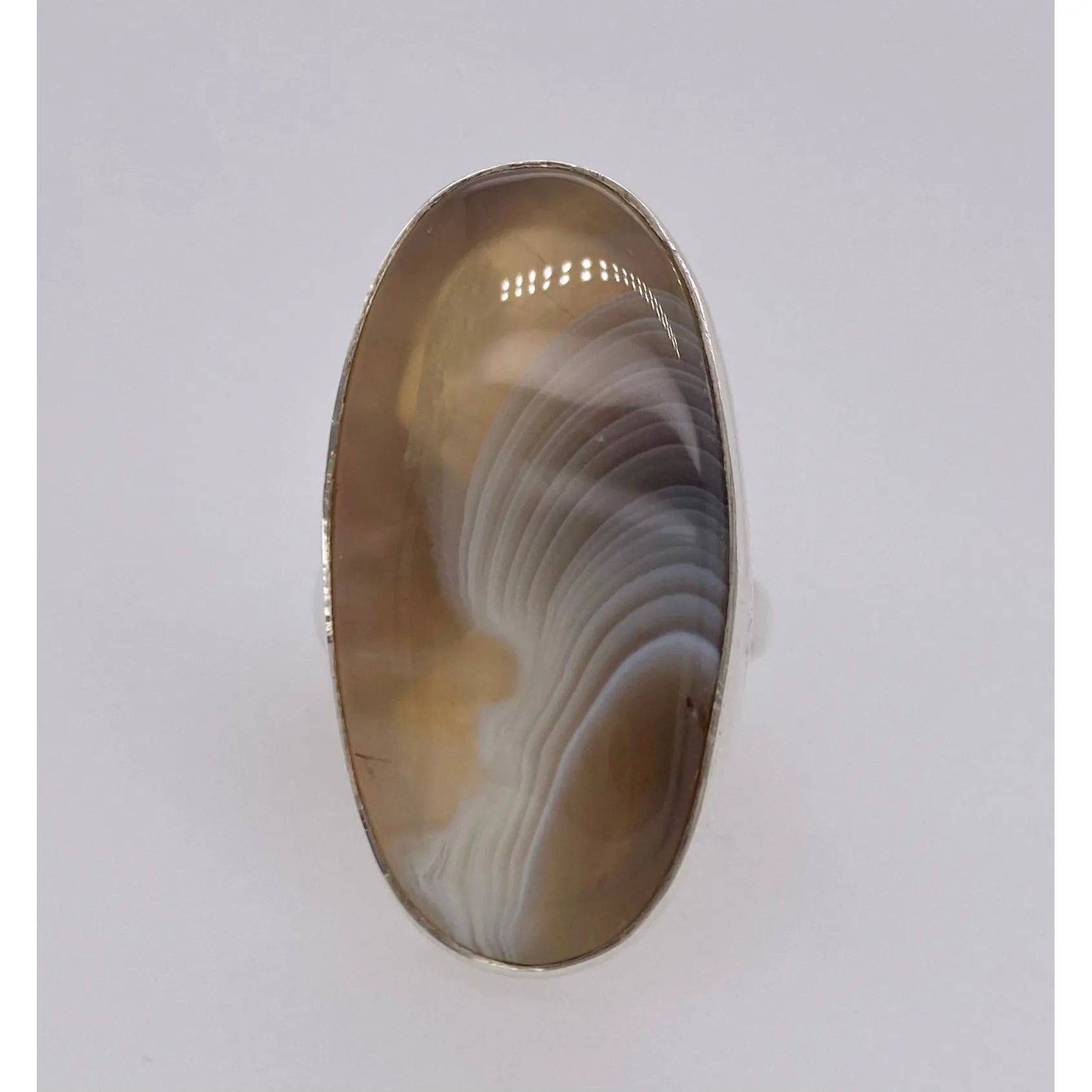 Silver Ring Set with Botswan Agate