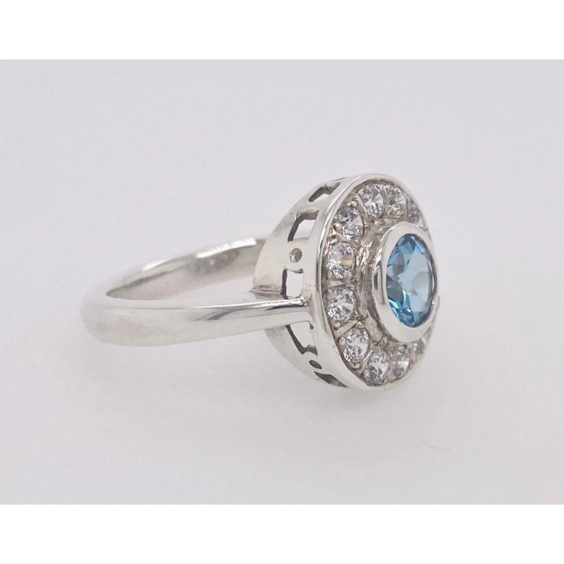 Blue topaz Silver ring