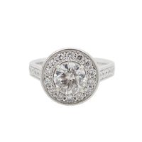 Diamond Halo Engagement Ring in 18K White Gold