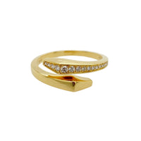 Diamonds On One Side Geometric Wrap Ring in 18K Yellow Gold