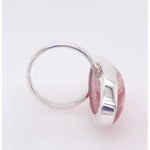 Silver Ring with Long Rhodochrosite Stone