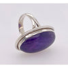 Silver Ring with Large Amethyst Stone