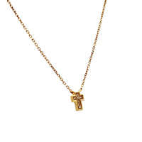 Dainty Diamond Cross Necklace in 18K Yellow Gold
